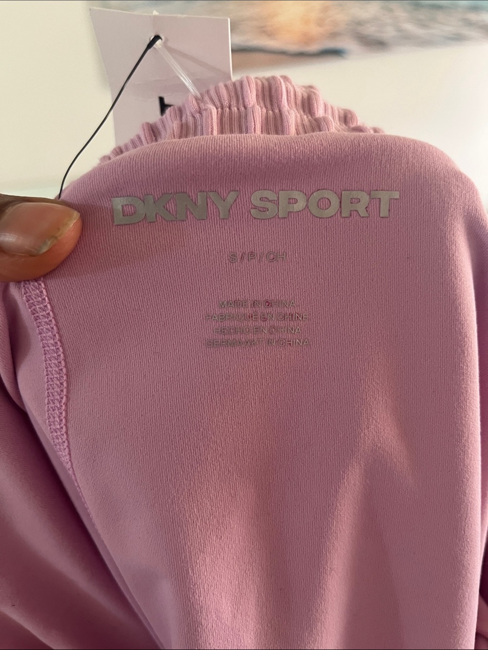 DKNY SPORT Lilac Ribbed Mini Skirt with Draw Detail - Picture 6 of 8